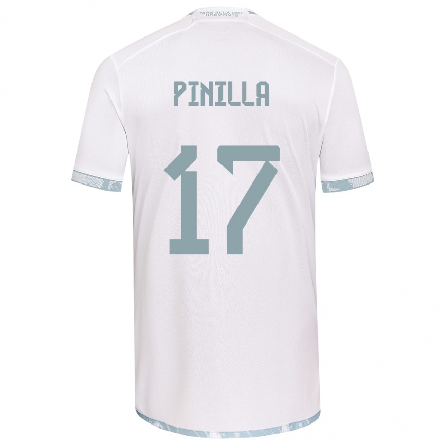 Kids Football Fernanda Pinilla #17 White Grey Away Jersey 2024/25 T-Shirt Nz