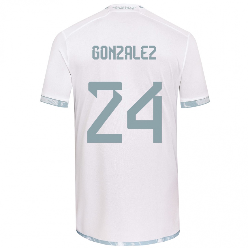 Kids Football Emma González #24 White Grey Away Jersey 2024/25 T-Shirt Nz