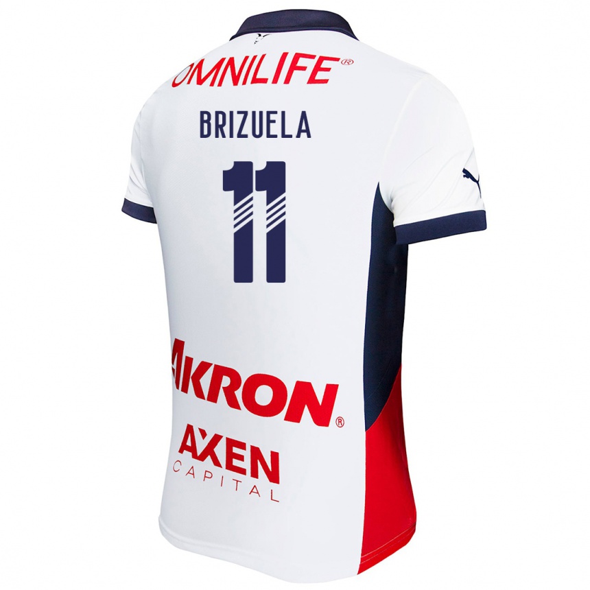 Kids Football Isaác Brizuela #11 White Red Blue Away Jersey 2024/25 T-Shirt Nz