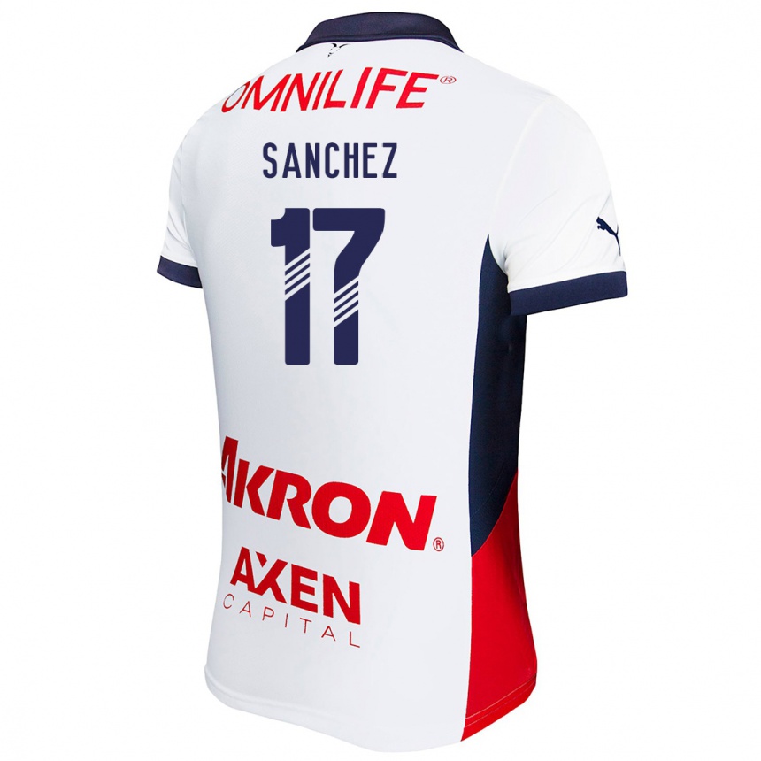 Kids Football Jesús Sánchez #17 White Red Blue Away Jersey 2024/25 T-Shirt Nz