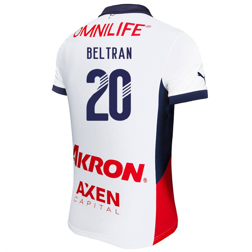 Kids Football Fernando Beltrán #20 White Red Blue Away Jersey 2024/25 T-Shirt Nz