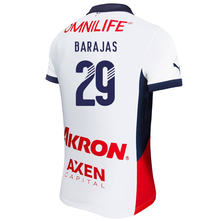 Kids Football Fidel Barajas #29 White Red Blue Away Jersey 2024/25 T-Shirt Nz