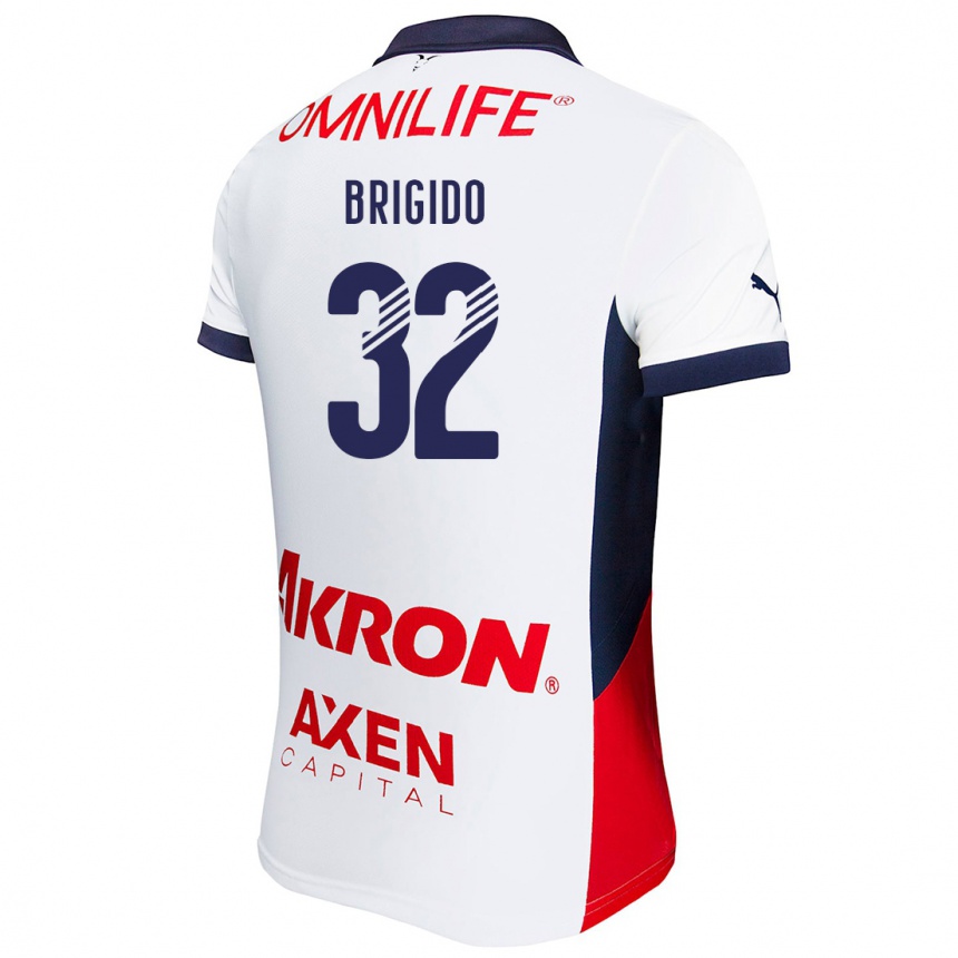 Kids Football Jesús Brígido #32 White Red Blue Away Jersey 2024/25 T-Shirt Nz