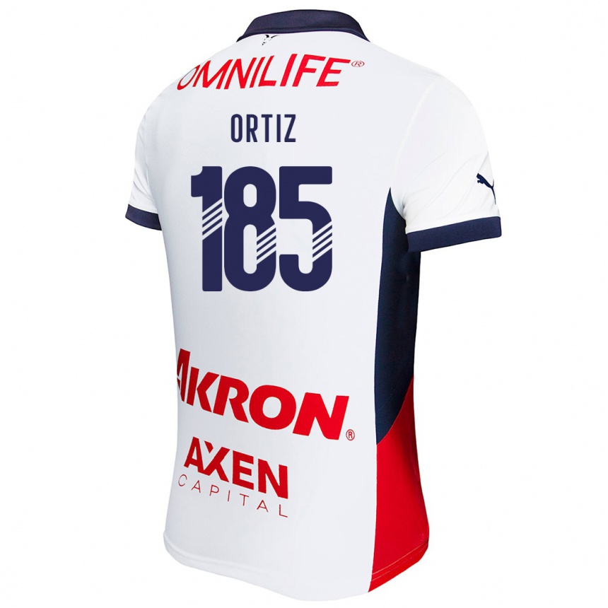 Kids Football Gibrán Ortiz #185 White Red Blue Away Jersey 2024/25 T-Shirt Nz