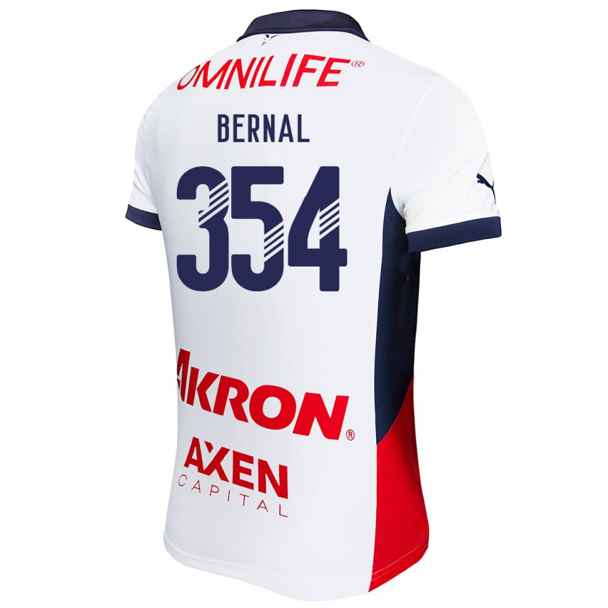 Kids Football Carlos Bernal #354 White Red Blue Away Jersey 2024/25 T-Shirt Nz