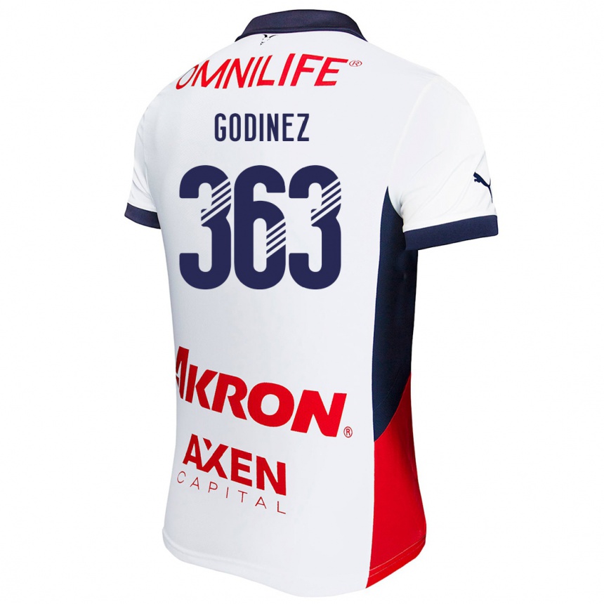 Kids Football André Godinez #363 White Red Blue Away Jersey 2024/25 T-Shirt Nz