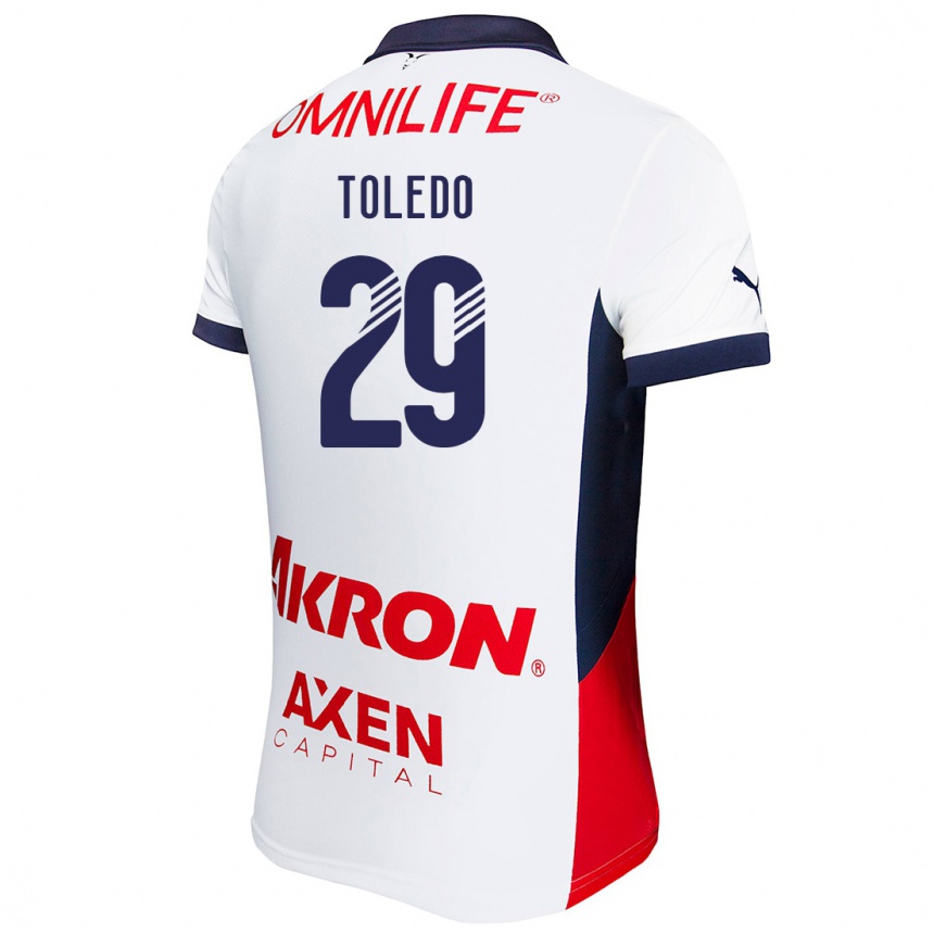 Kids Football Wendy Toledo #29 White Red Blue Away Jersey 2024/25 T-Shirt Nz