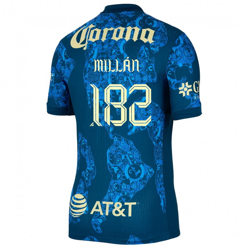 Kids Football Daniel Millán #182 Blue Yellow Away Jersey 2024/25 T-Shirt Nz