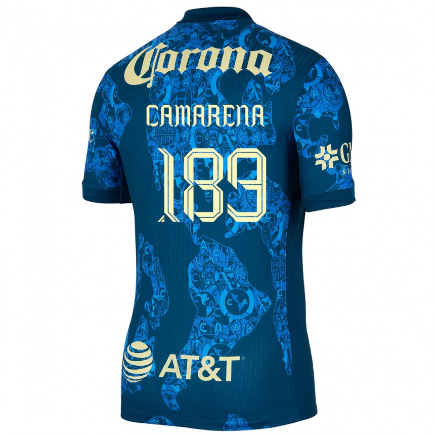 Kids Football Luis Camarena #189 Blue Yellow Away Jersey 2024/25 T-Shirt Nz