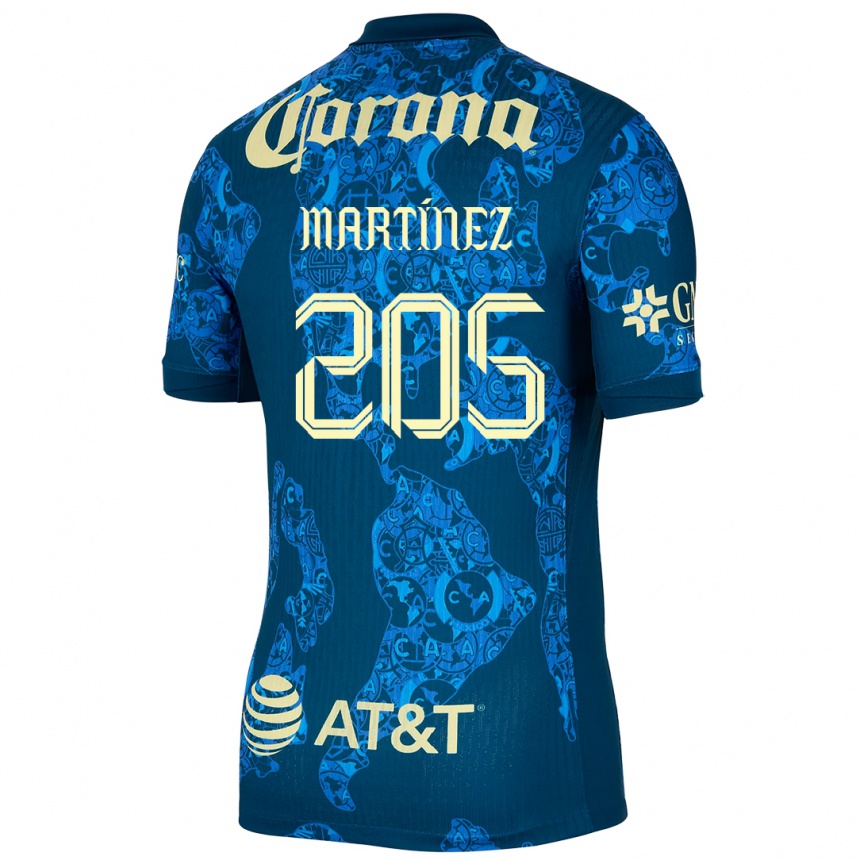 Kids Football Sebastián Martínez #205 Blue Yellow Away Jersey 2024/25 T-Shirt Nz