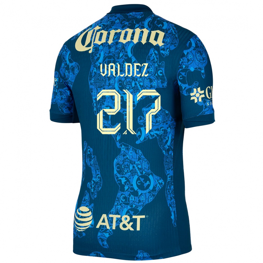 Kids Football Víctor Valdez #217 Blue Yellow Away Jersey 2024/25 T-Shirt Nz