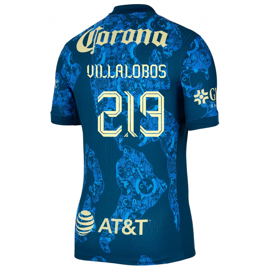 Kids Football Patricio Villalobos #219 Blue Yellow Away Jersey 2024/25 T-Shirt Nz