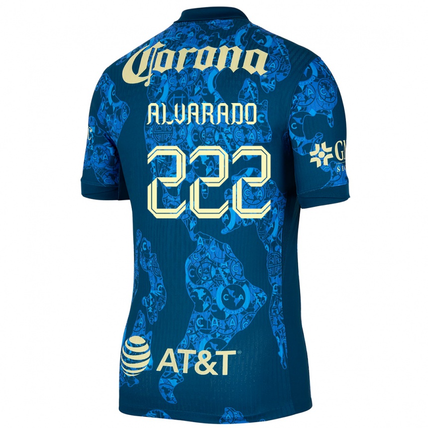 Kids Football Daniel Alvarado #222 Blue Yellow Away Jersey 2024/25 T-Shirt Nz