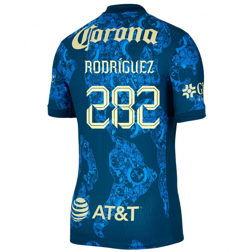 Kids Football Francisco Rodríguez #282 Blue Yellow Away Jersey 2024/25 T-Shirt Nz