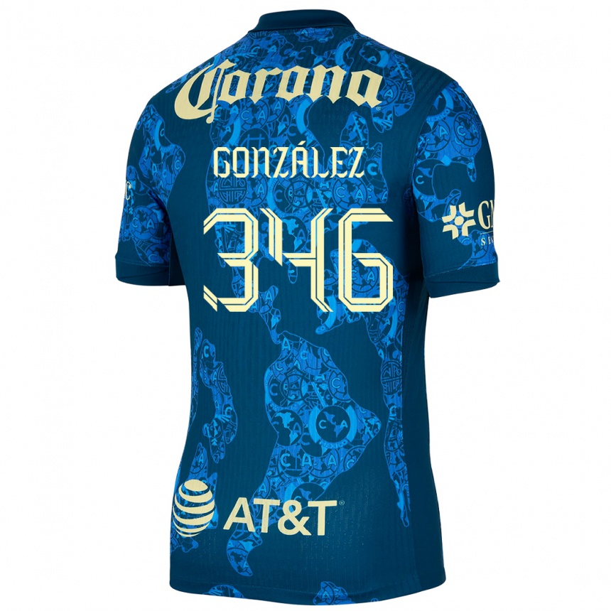 Kids Football Ricardo González #346 Blue Yellow Away Jersey 2024/25 T-Shirt Nz