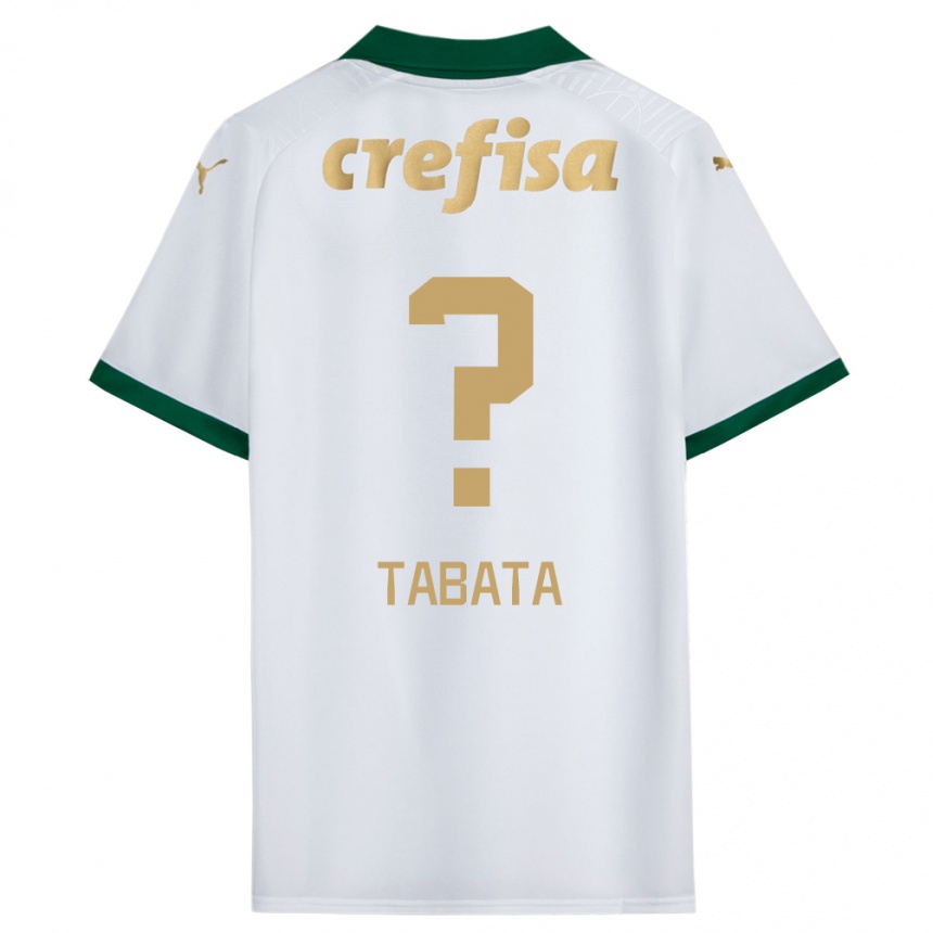 Kids Football Bruno Tabata #0 White Green Away Jersey 2024/25 T-Shirt Nz