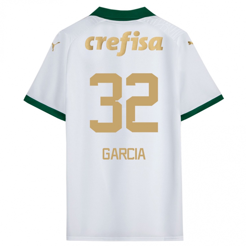 Kids Football Garcia #32 White Green Away Jersey 2024/25 T-Shirt Nz