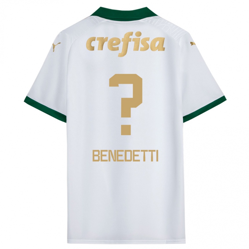 Kids Football Luis Benedetti #0 White Green Away Jersey 2024/25 T-Shirt Nz