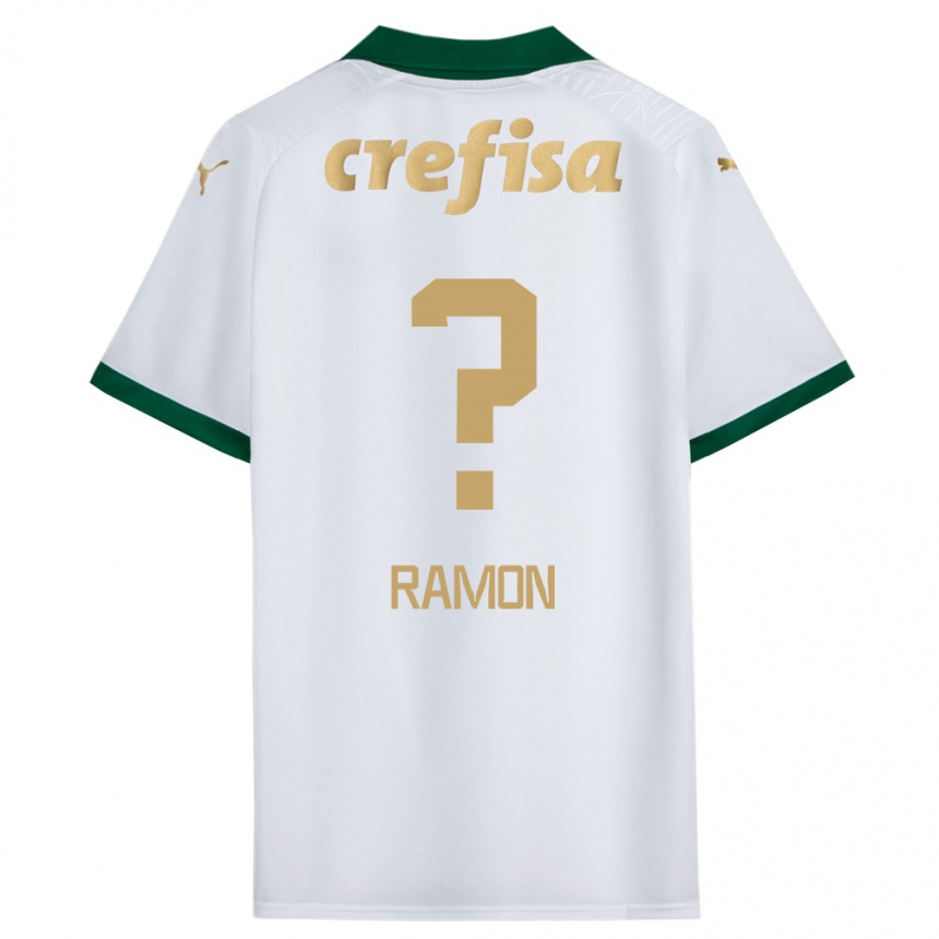 Kids Football Ramon #0 White Green Away Jersey 2024/25 T-Shirt Nz