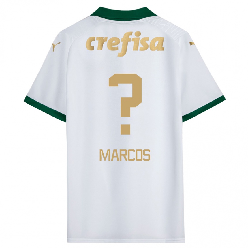 Kids Football Antônio Marcos #0 White Green Away Jersey 2024/25 T-Shirt Nz