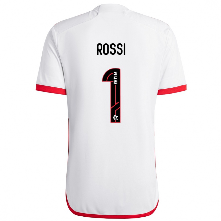 Kids Football Agustin Rossi #1 White Red Away Jersey 2024/25 T-Shirt Nz