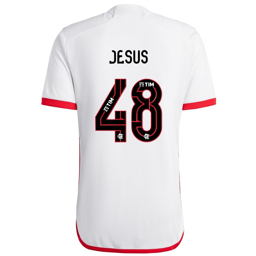 Kids Football Igor Jesus #48 White Red Away Jersey 2024/25 T-Shirt Nz