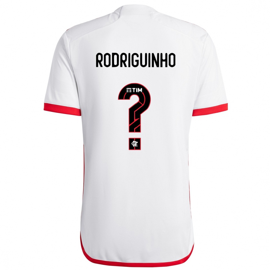 Kids Football Rodriguinho #0 White Red Away Jersey 2024/25 T-Shirt Nz