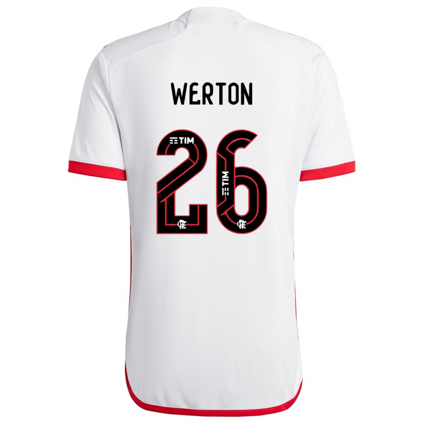 Kids Football Werton #26 White Red Away Jersey 2024/25 T-Shirt Nz