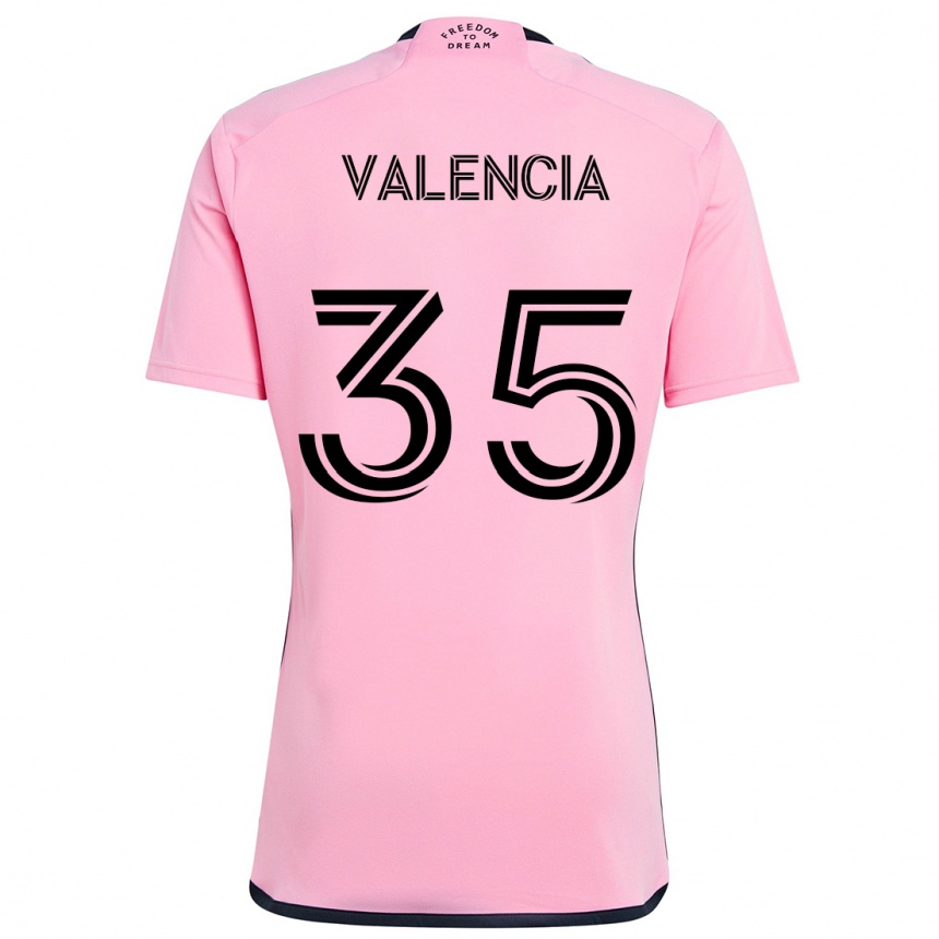 Men Football Felipe Valencia #35 Pink Home Jersey 2024/25 T-Shirt Nz