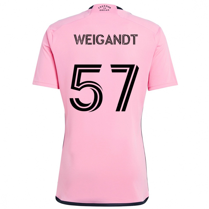 Men Football Marcelo Weigandt #57 Pink Home Jersey 2024/25 T-Shirt Nz