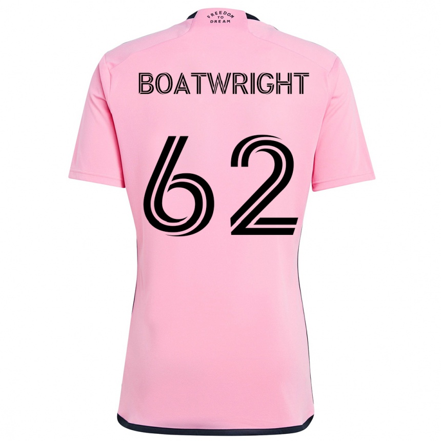 Men Football Israel Boatwright #62 Pink Home Jersey 2024/25 T-Shirt Nz