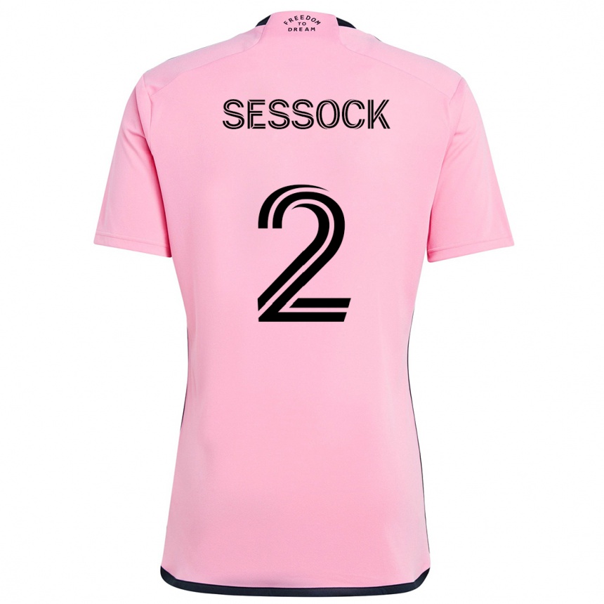 Men Football Nykolas Sessock #2 Pink Home Jersey 2024/25 T-Shirt Nz