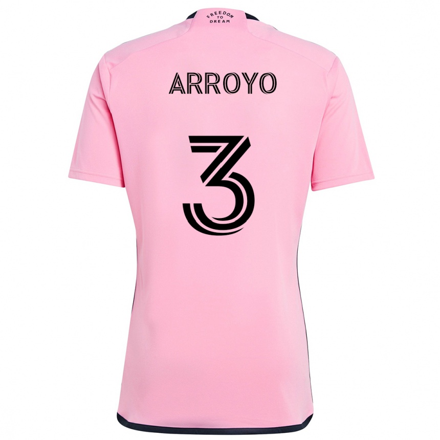 Men Football Dixon Arroyo #3 Pink Home Jersey 2024/25 T-Shirt Nz