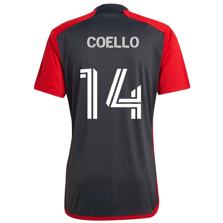 Men Football Alonso Coello #14 Grayn Red Home Jersey 2024/25 T-Shirt Nz