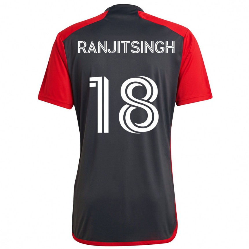 Men Football Greg Ranjitsingh #18 Grayn Red Home Jersey 2024/25 T-Shirt Nz