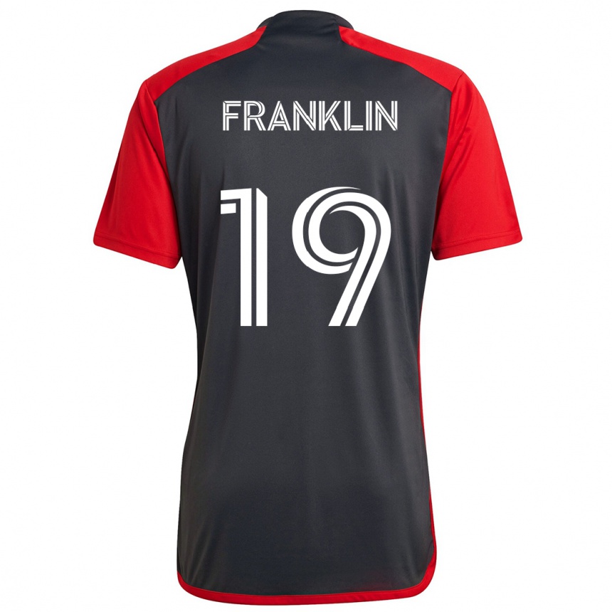 Men Football Kobe Franklin #19 Grayn Red Home Jersey 2024/25 T-Shirt Nz