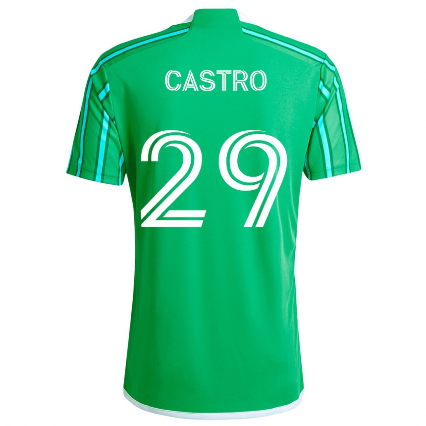 Men Football Jacob Castro #29 Green White Home Jersey 2024/25 T-Shirt Nz