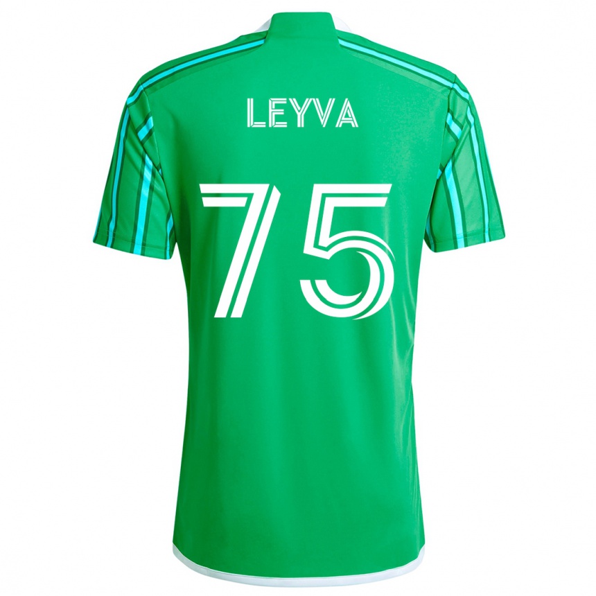 Men Football Danny Leyva #75 Green White Home Jersey 2024/25 T-Shirt Nz