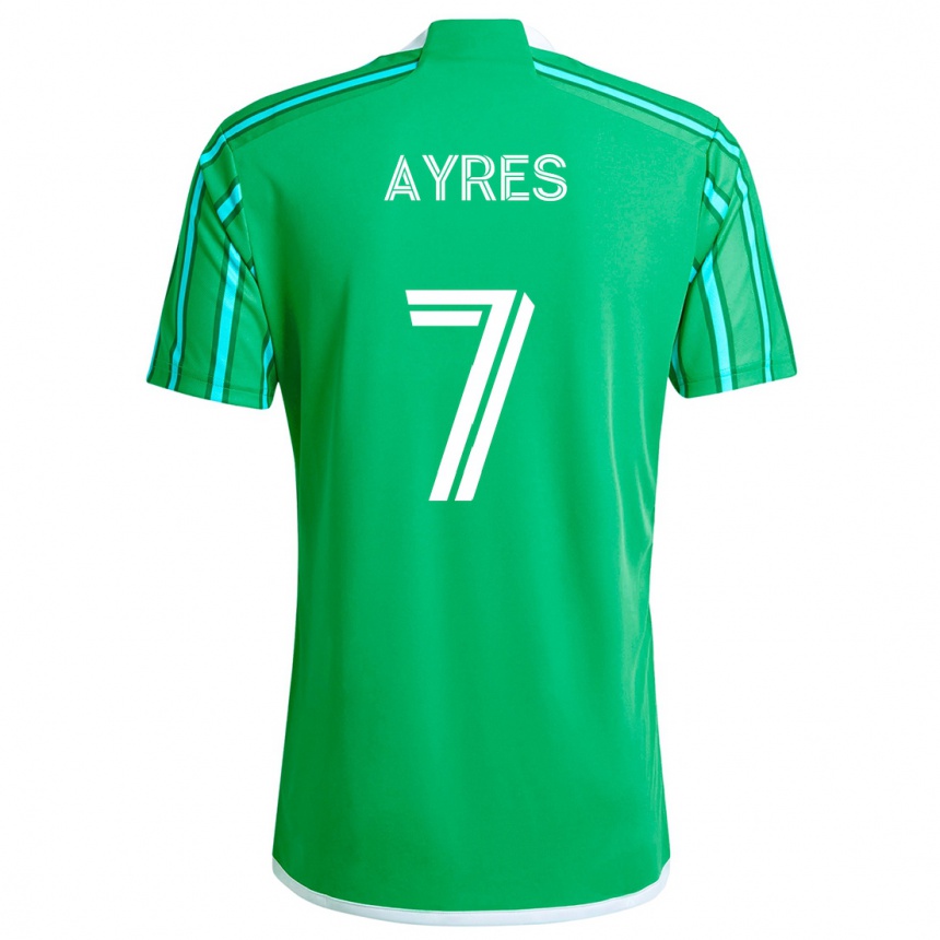 Men Football Melina Ayres #7 Green White Home Jersey 2024/25 T-Shirt Nz