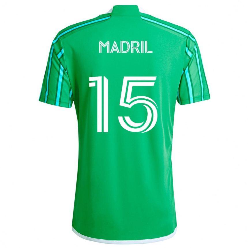 Men Football Emily Madril #15 Green White Home Jersey 2024/25 T-Shirt Nz