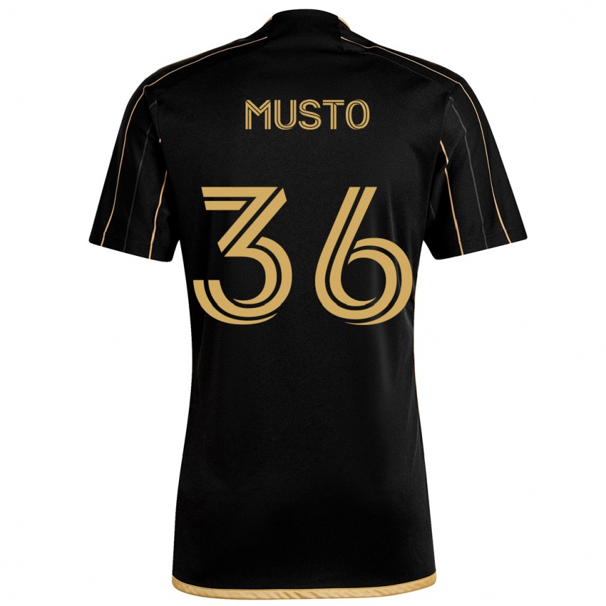 Men Football Tommy Musto #36 Black Gold Home Jersey 2024/25 T-Shirt Nz