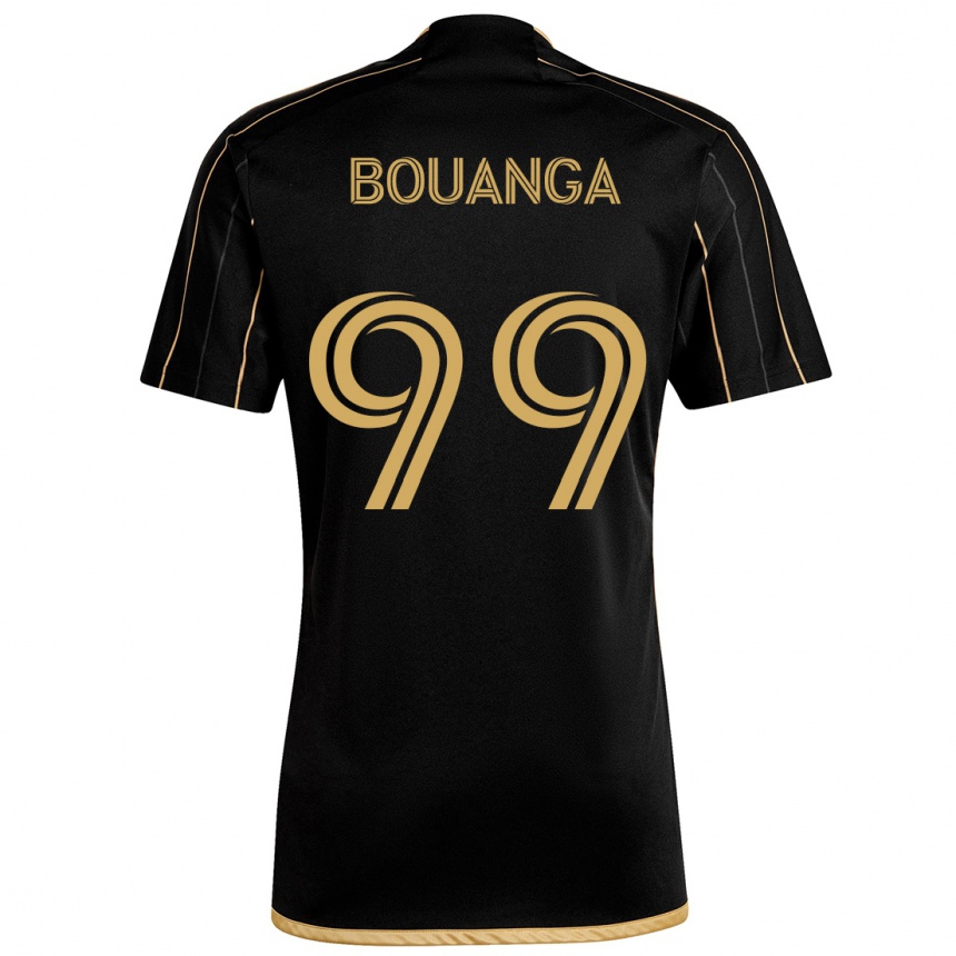 Men Football Denis Bouanga #99 Black Gold Home Jersey 2024/25 T-Shirt Nz