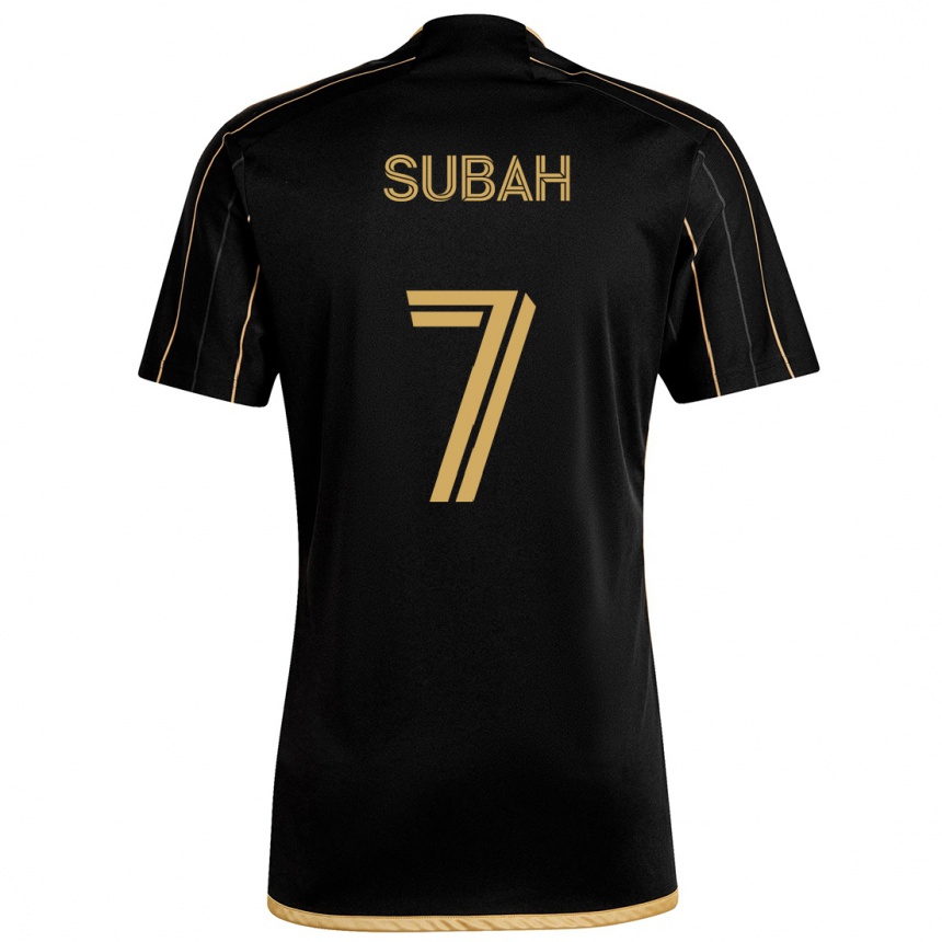 Men Football Yekeson Subah #7 Black Gold Home Jersey 2024/25 T-Shirt Nz