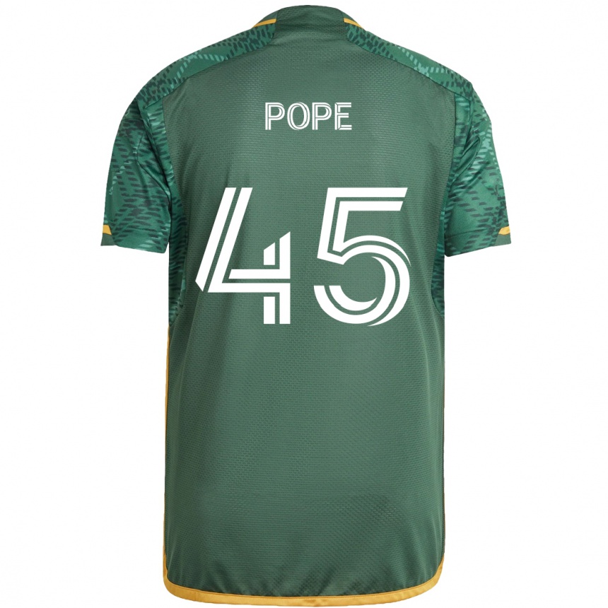 Men Football Blake Pope #45 Green Orange Home Jersey 2024/25 T-Shirt Nz