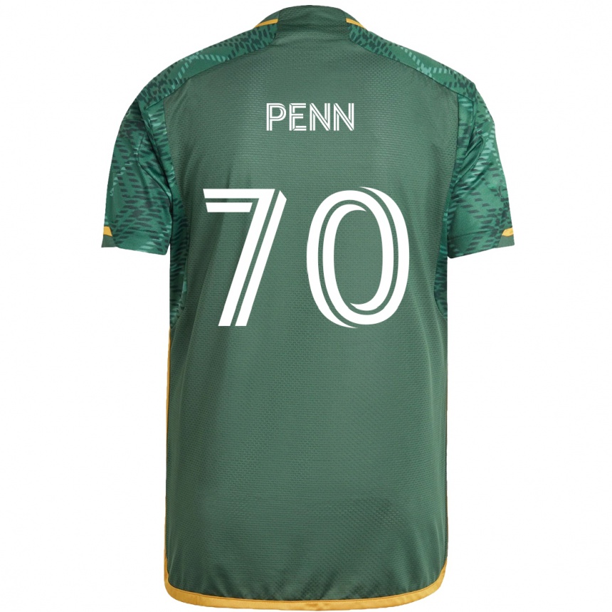 Men Football Josh Penn #70 Green Orange Home Jersey 2024/25 T-Shirt Nz