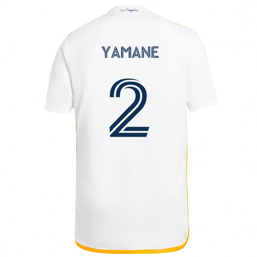 Men Football Miki Yamane #2 White Yellow Home Jersey 2024/25 T-Shirt Nz