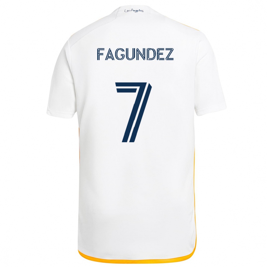 Men Football Diego Fagúndez #7 White Yellow Home Jersey 2024/25 T-Shirt Nz