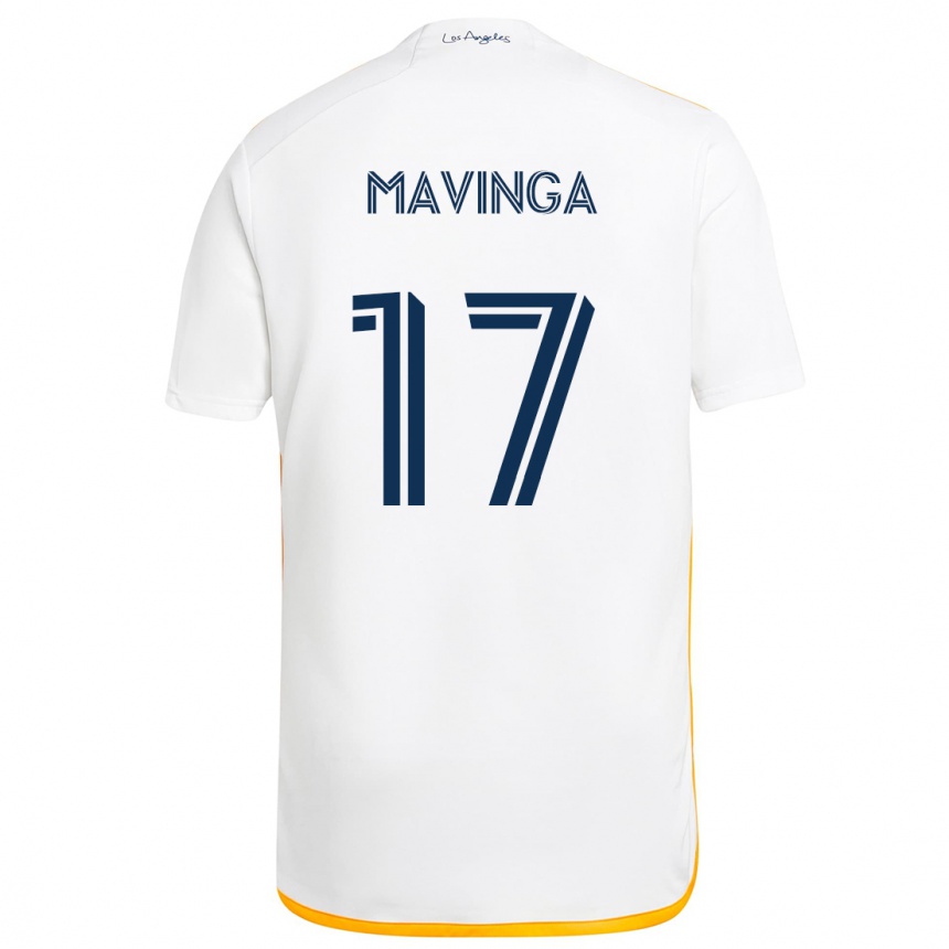 Men Football Chris Mavinga #17 White Yellow Home Jersey 2024/25 T-Shirt Nz