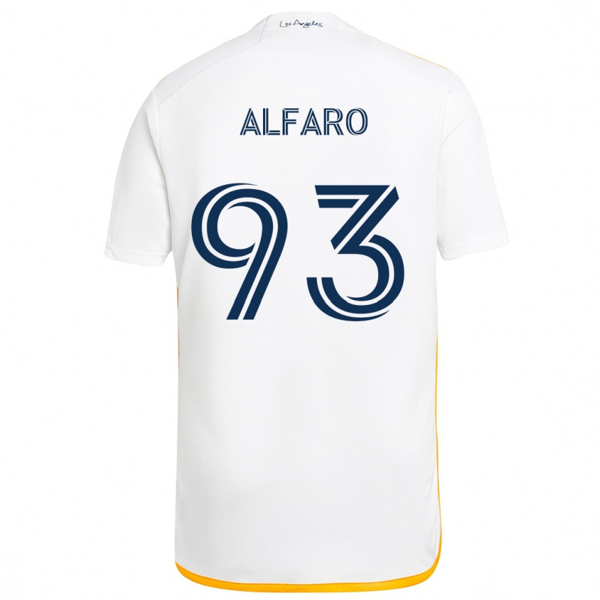 Men Football Tony Alfaro #93 White Yellow Home Jersey 2024/25 T-Shirt Nz