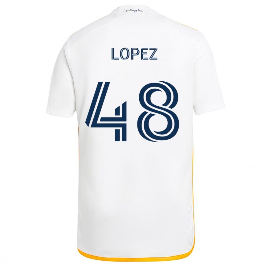 Men Football Diego López #48 White Yellow Home Jersey 2024/25 T-Shirt Nz